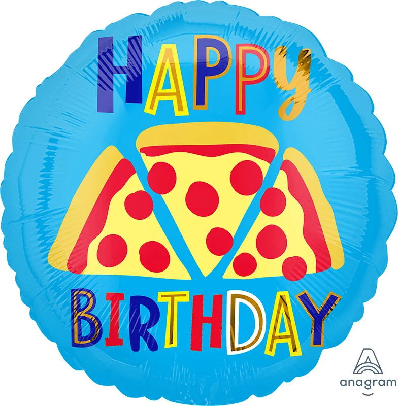 41786 18 inches Pizza Happy Birthday Foil balloons