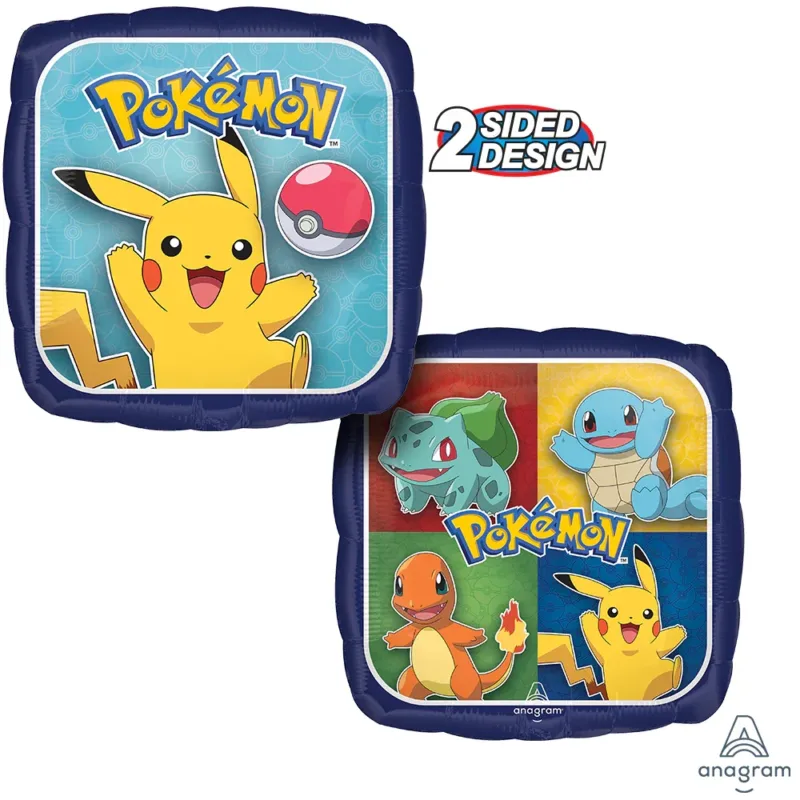 17" foil double sided side one pikachu side two 4 main pokemon