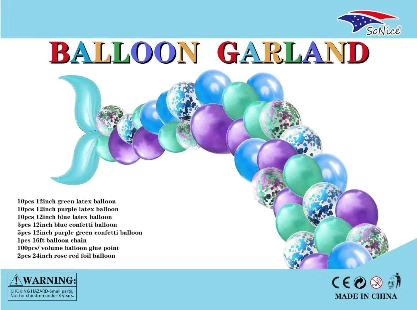 sonice latex turquoise mermaid balloon garland latex balloon 28285079060569@2x