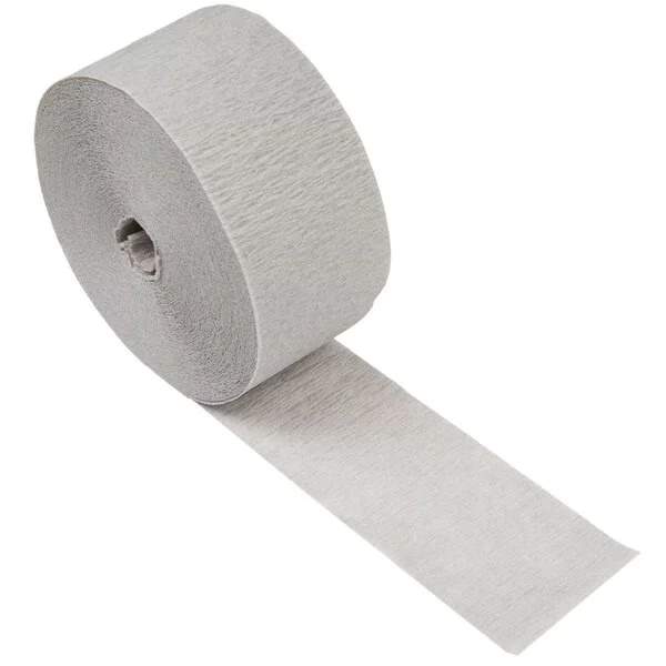Shimmering Silver crepe streamer