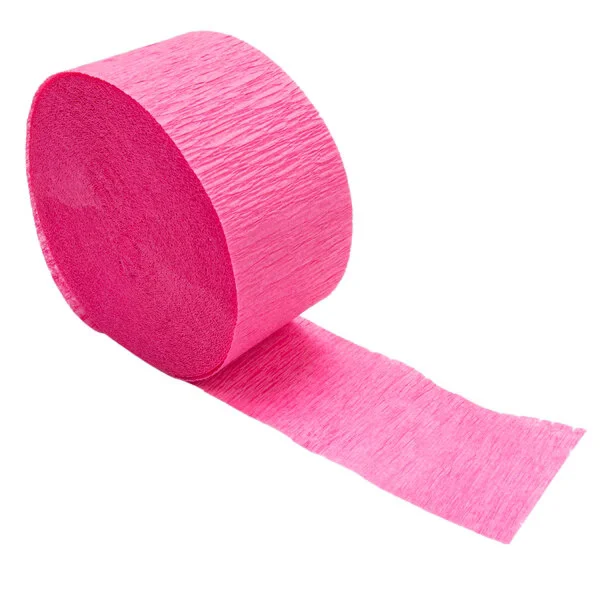 hot magenta pink crepe streamer