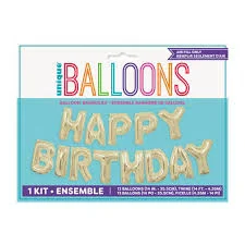 gold happy birthday banner