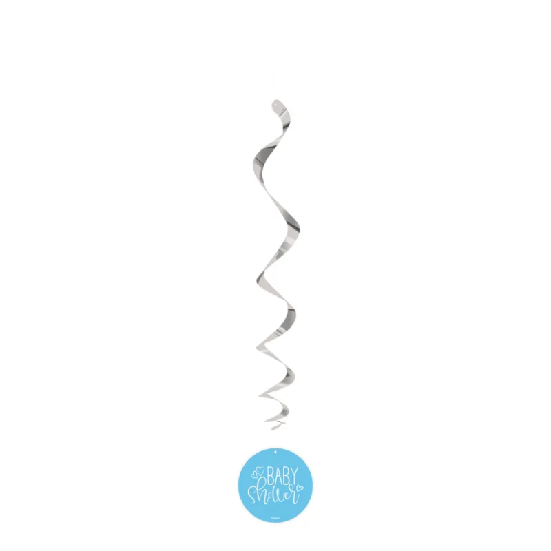 Blue Heart Baby Shower Hanging Decorations - Image 3