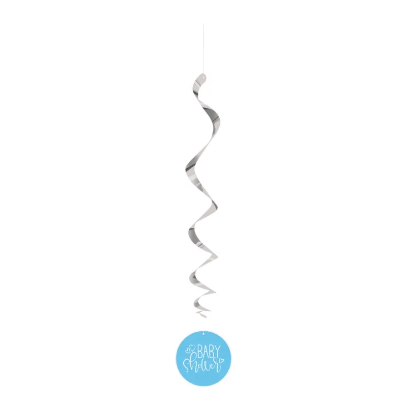 Blue Heart Baby Shower Hanging Decorations - Image 2