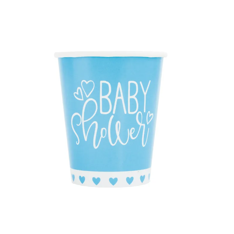 Blue Heart Baby Shower Cups 8ct