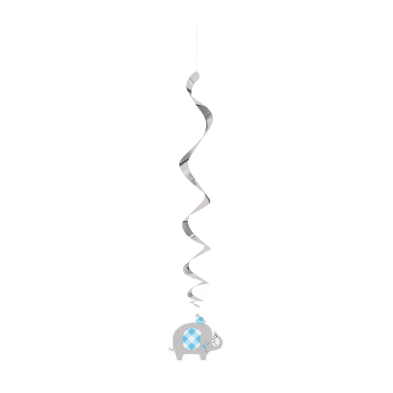 Blue Floral Elephant Hanging Decorations - Image 4