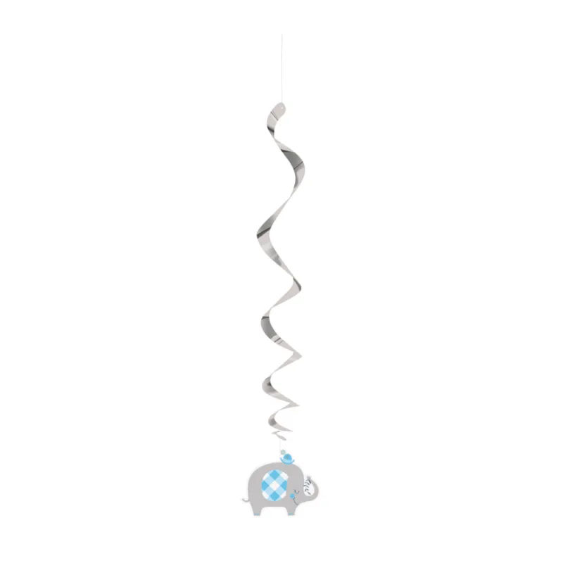 Blue Floral Elephant Hanging Decorations - Image 3