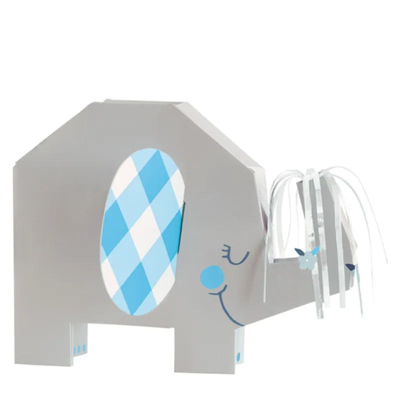 Blue Floral Elephant Folded Centerpiece - Image 2