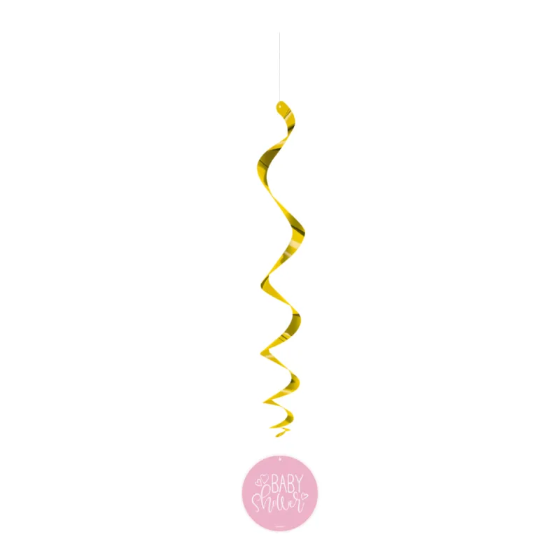 Pink Heart Baby Shower Hanging Decorations - Image 2