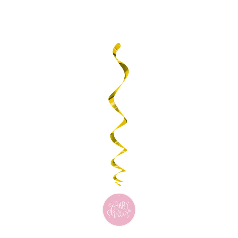 Pink Heart Baby Shower Hanging Decorations - Image 3