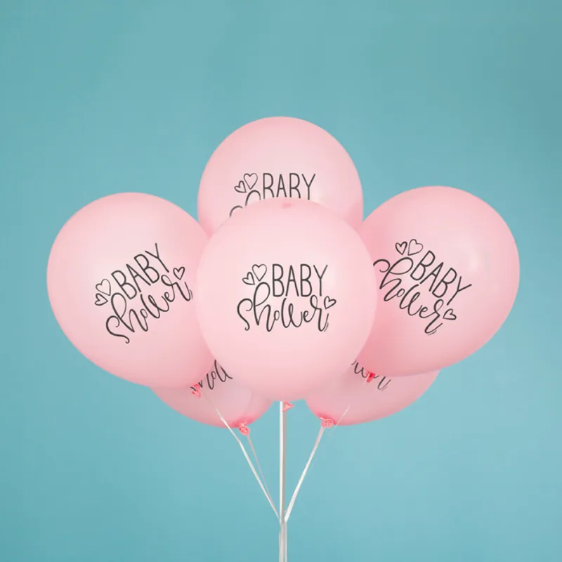 Pink Heart Baby Shower Latex Balloon 8ct - Image 3