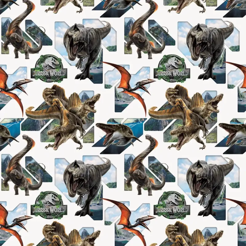jurassic world gift wrapping paper design