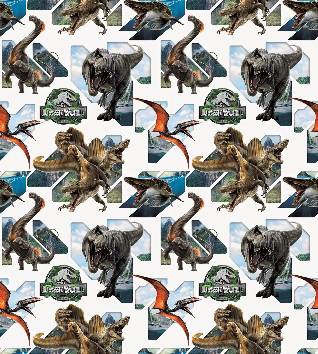 jurassic world gift wrapping paper design
