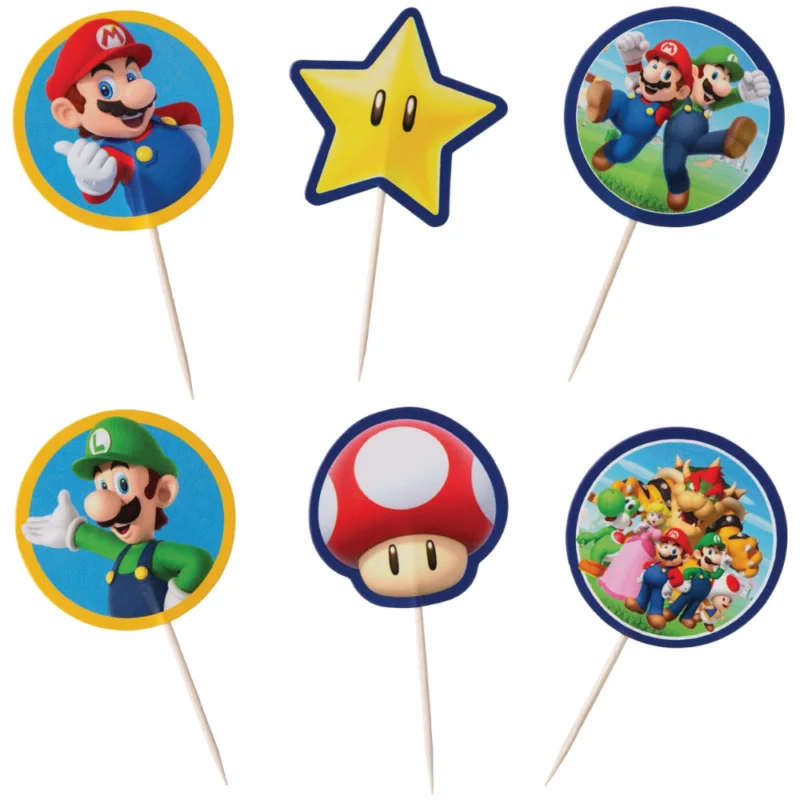 Super Mario Cup Cake Picks 24ct