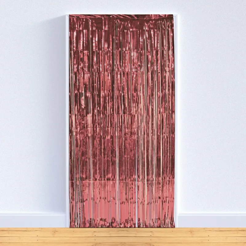 Rose Gold Fringe Curtain W/ Rod Pocket 3'x8'