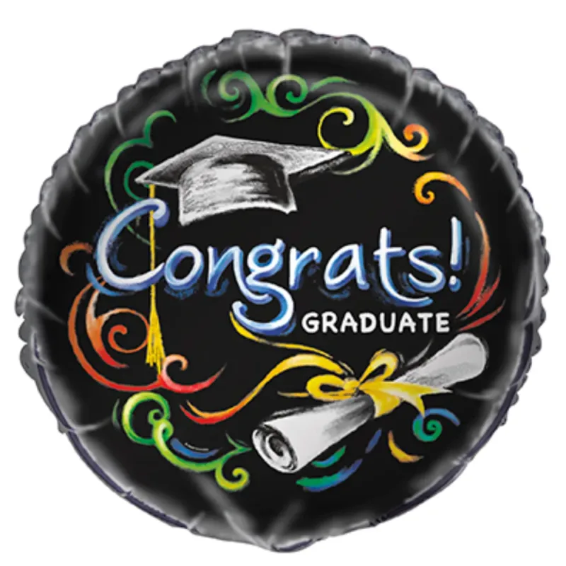 18" Chalked "Congrats! Graduate" Foil Balloon