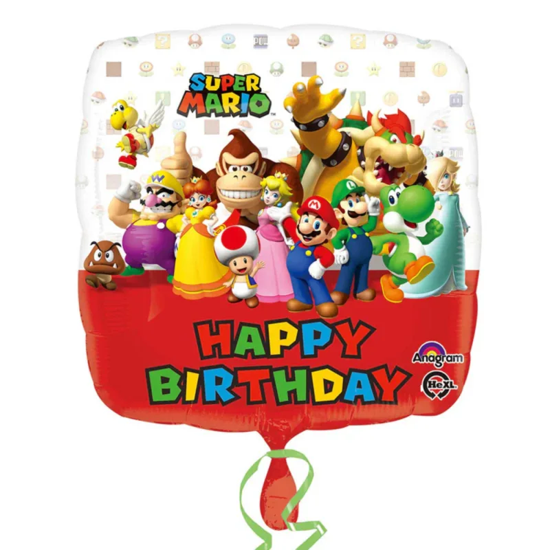 18" Super Mario "Happy Birthday" Foil Balloon