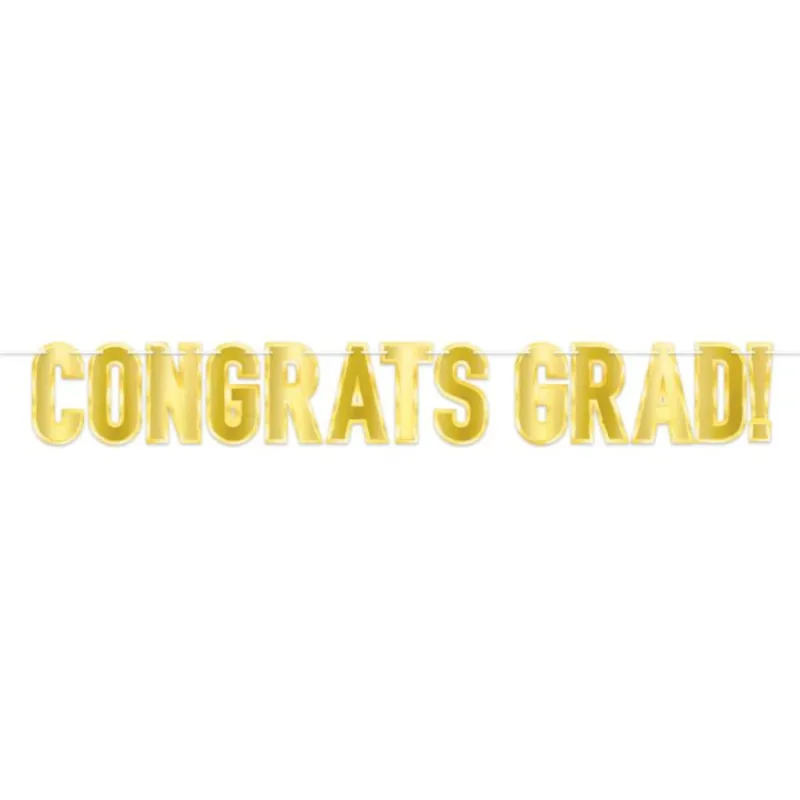 "Congrats Grad!" Foil Banner 5'