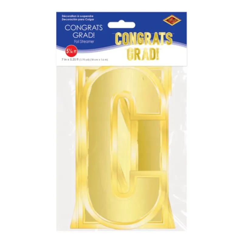 "Congrats Grad!" Foil Banner 5' - Image 2