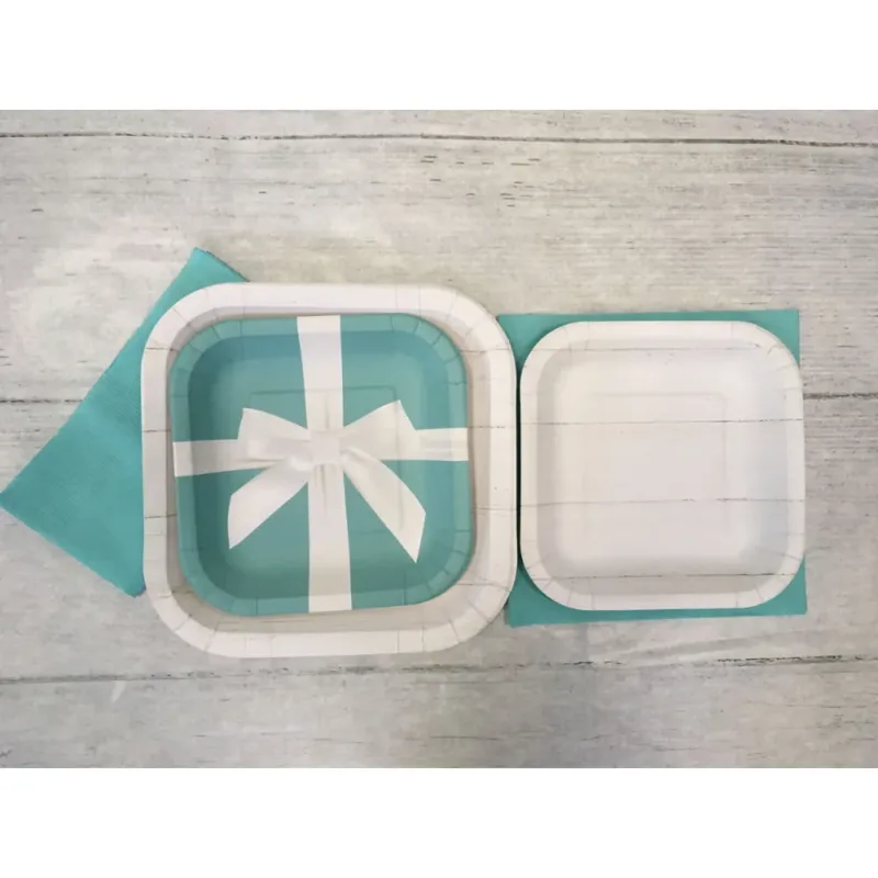 Shiplap Square 9" Plates 8ct - Image 2