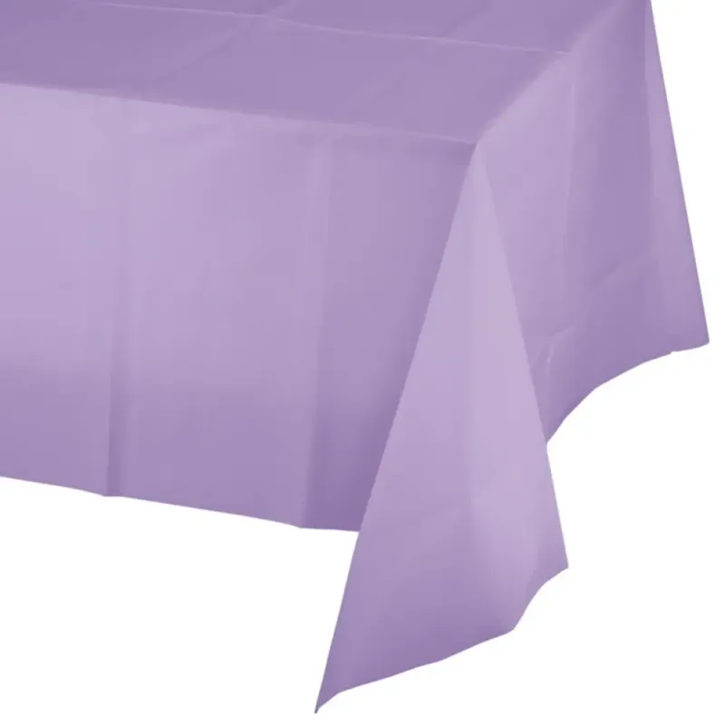 Luscious Lavender Purple Plastic Table Cover 54x108"
