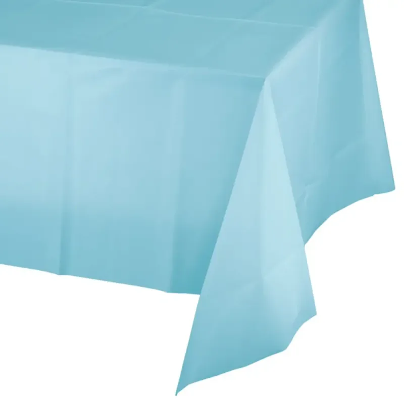 Pastel Blue Plastic Table Cover 54x108"