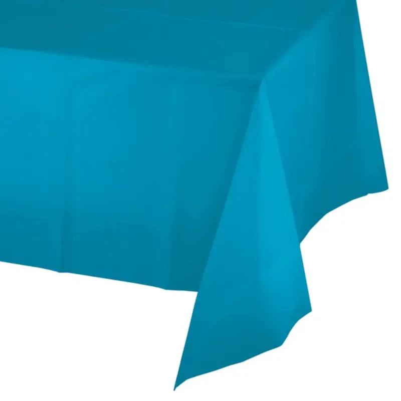 Turquoise Plastic Table Cover 54x108"