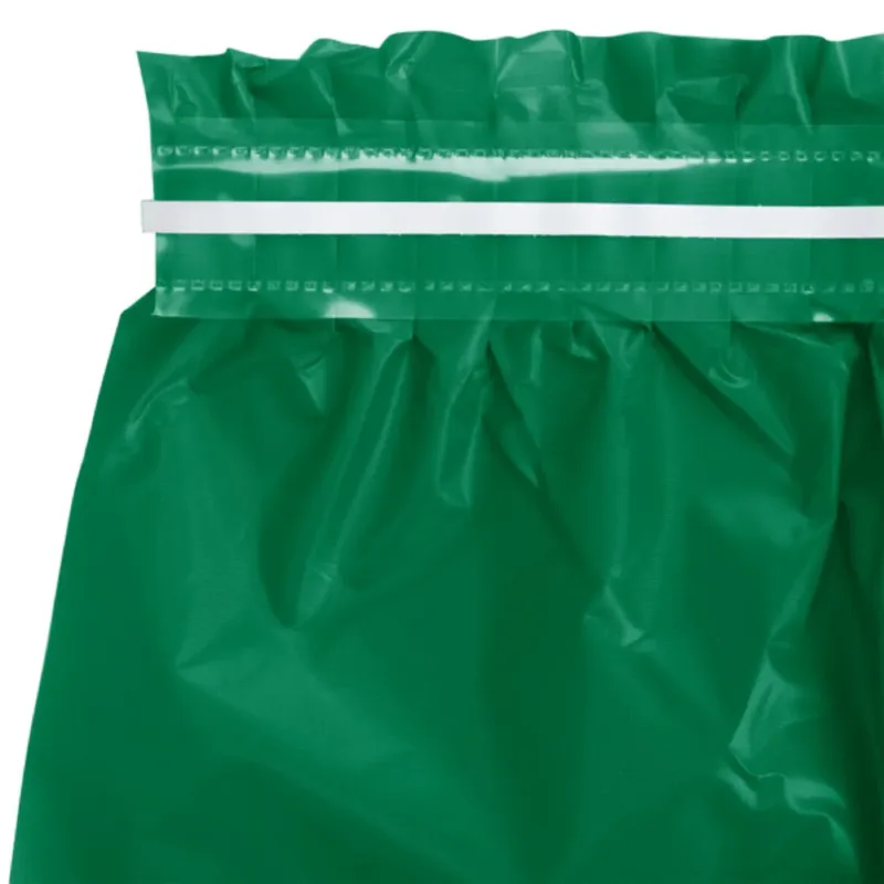 Emerald Green Plastic Table Skirt 29"x14' W/ Adhesive Stirp - Image 2