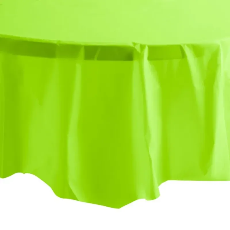 82" Lime Green Round Plastic Table Cover