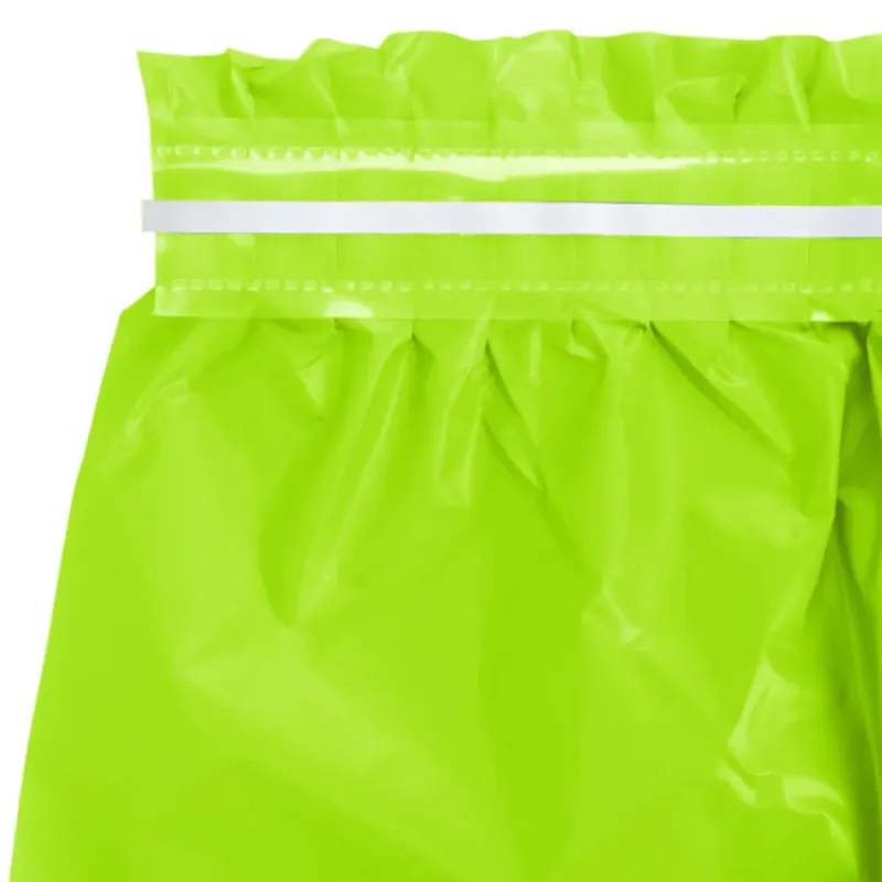 Lime Green Plastic Table Skirt 29"x14' W/ Adhesive Stirp - Image 2