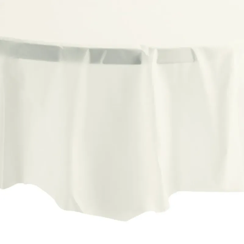 82" Ivory White Round Plastic Table Cover