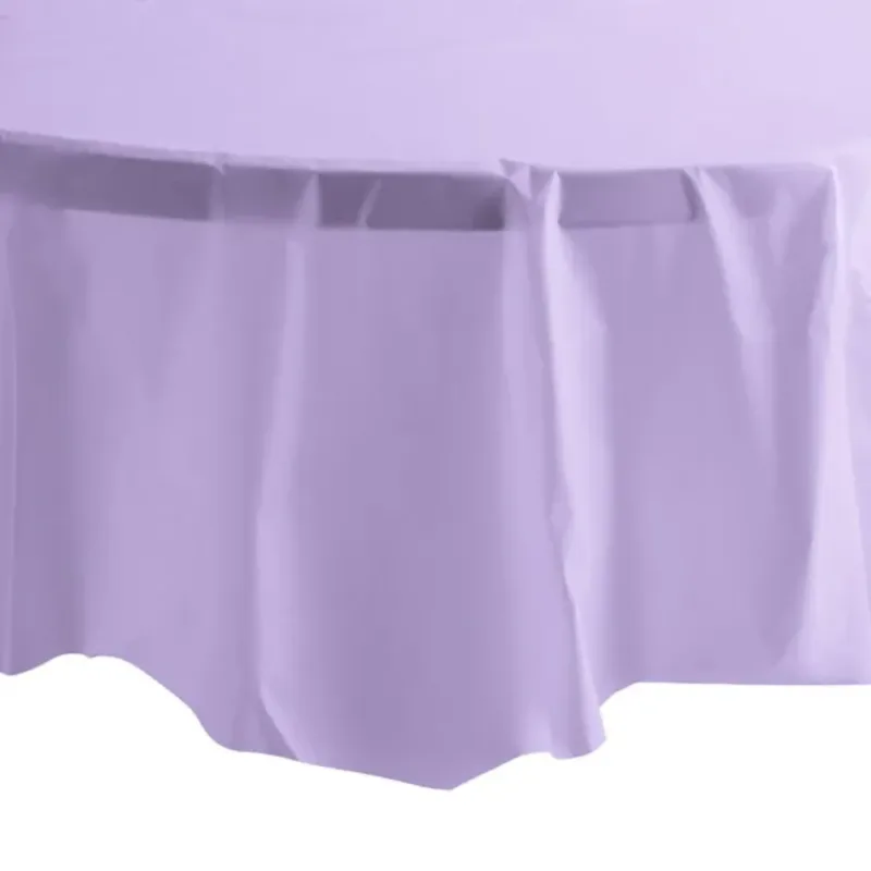 82" Luscious Lavender Purple Round Plastic Table Cover