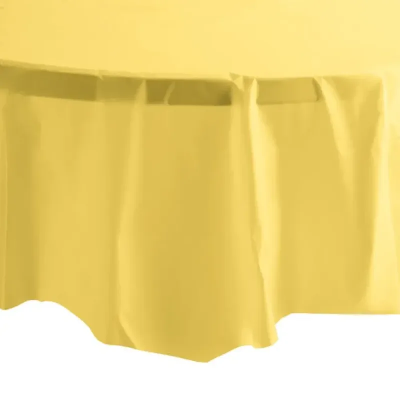 82" Mimosa Yellow Round Plastic Table Cover