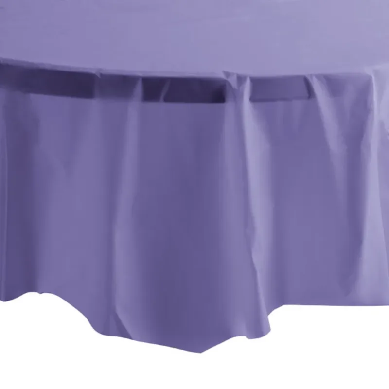 82" Purple Round Plastic Table Cover