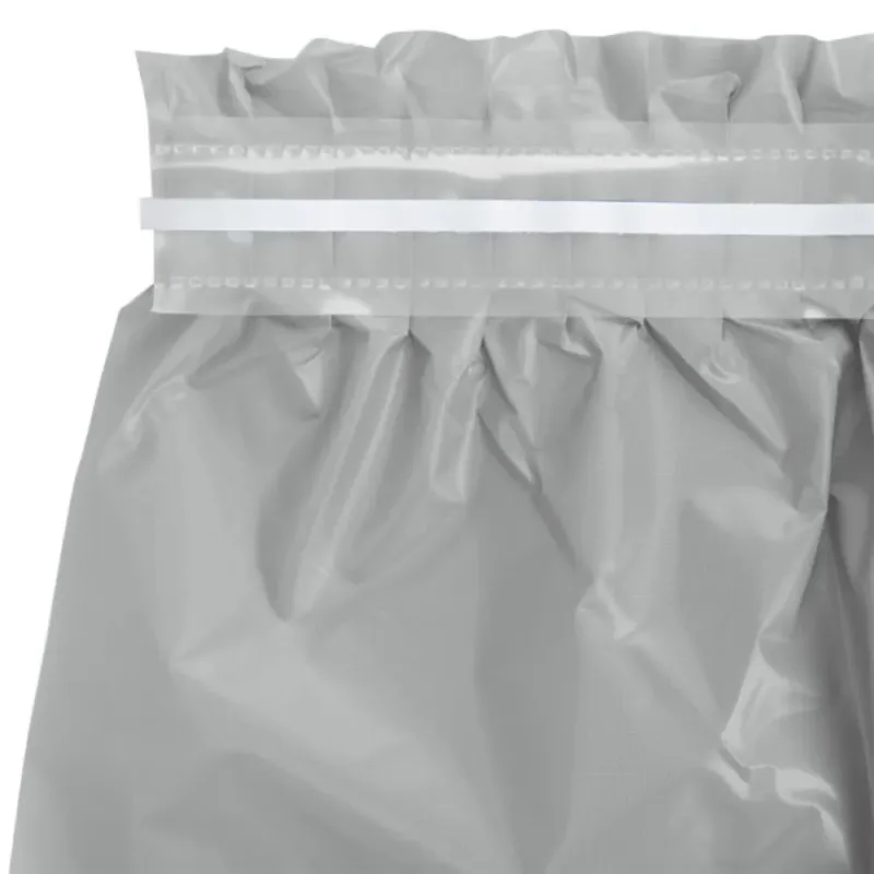 Silver Plastic Table Skirt 29"x14' W/ Adhesive Stirp - Image 2
