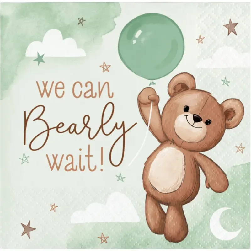 Teddy Bear Beverage Napkins 16ct