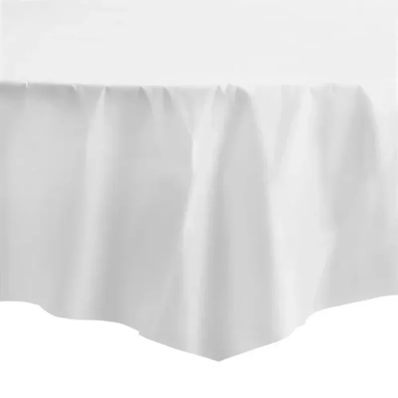 82" White Round Plastic Table Cover