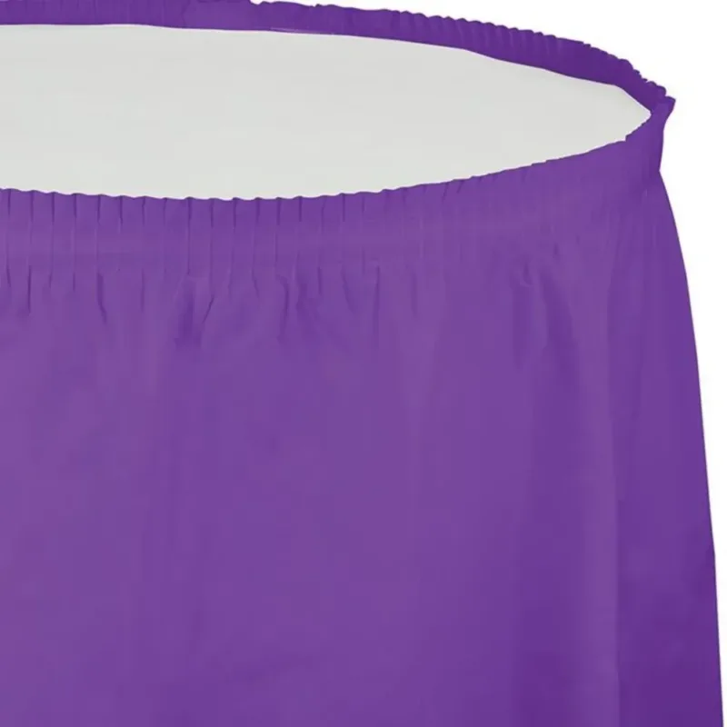 Amethyst Purple  Plastic Table Skirt 29"x14' W/ Adhesive Stirp