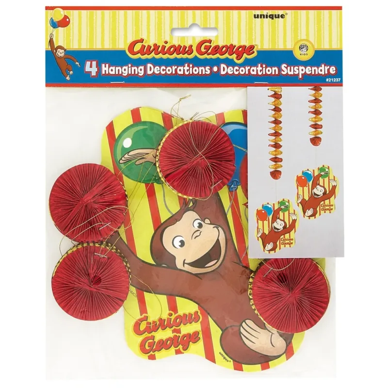 Curious George 4 Hanging Decor