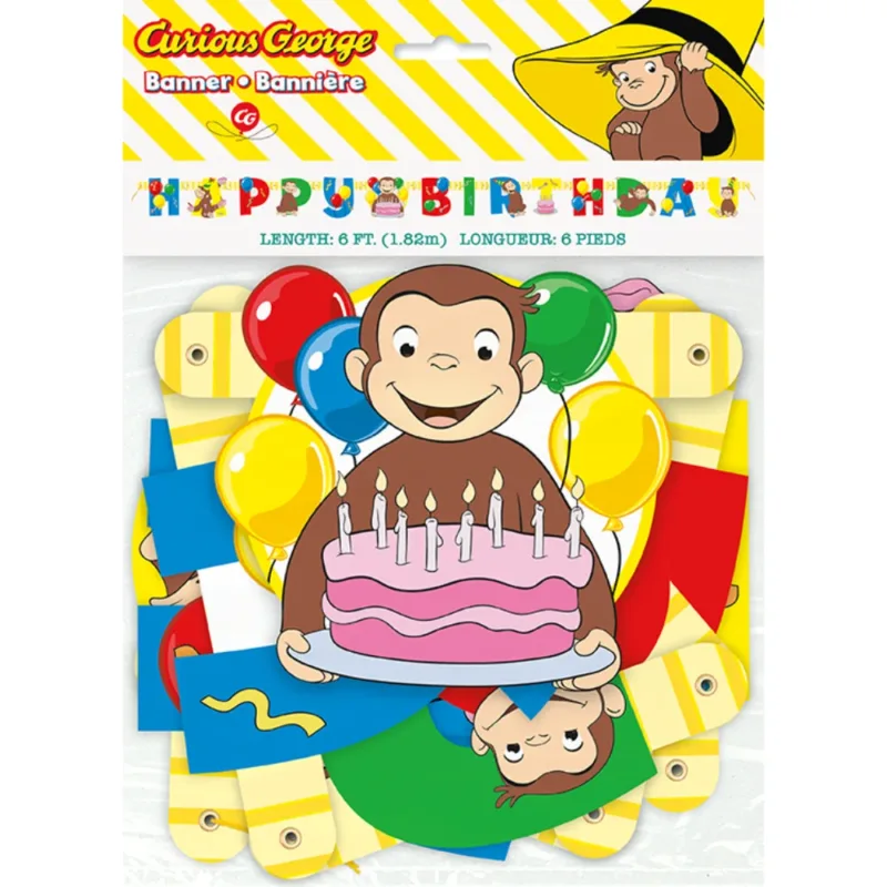 Curious George Jointed Banner 6' Feet
