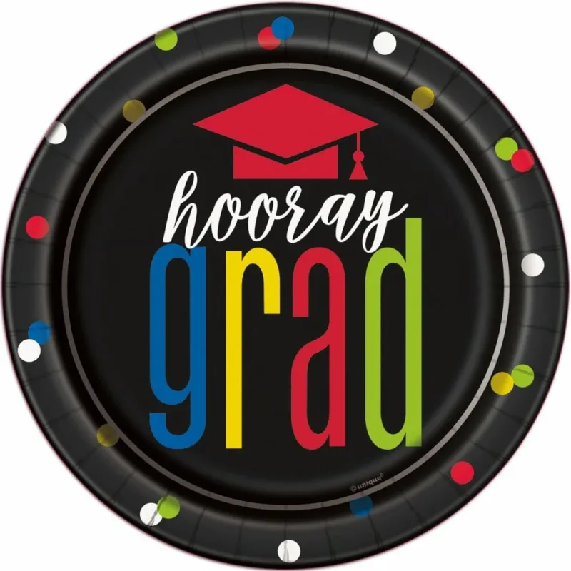 "Hooray Grad" 7" Plates 8ct