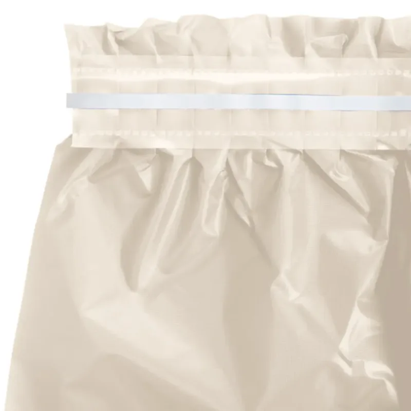 Ivory White Plastic Table Skirt 29"x14' W/ Adhesive Stirp - Image 2