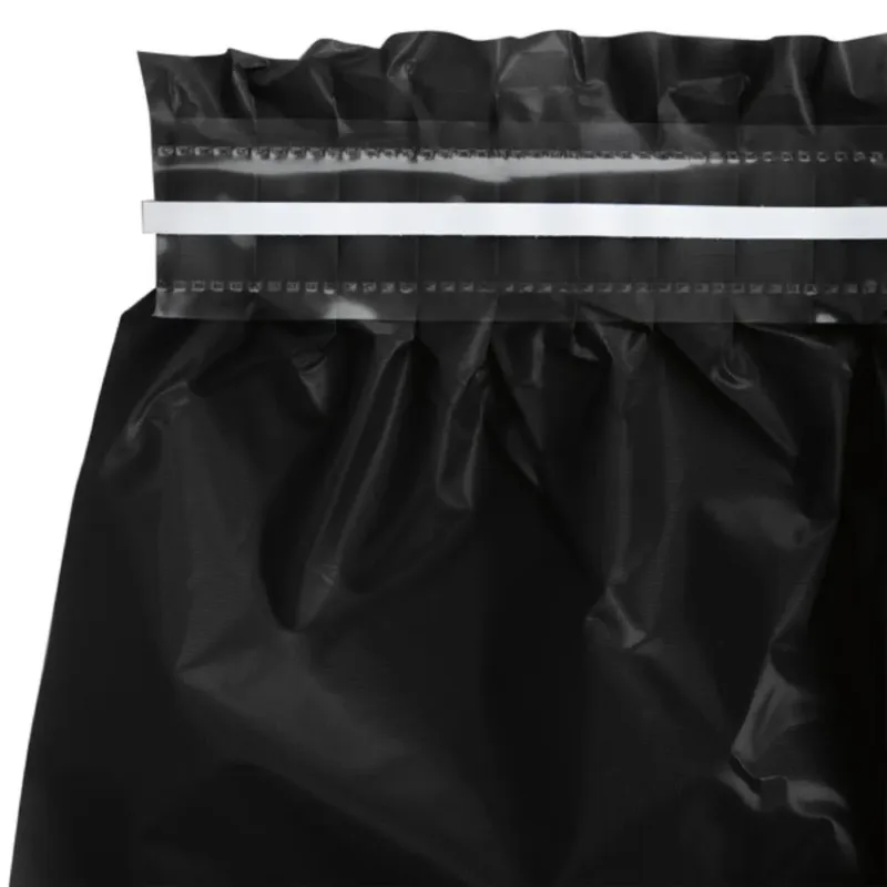 Black Plastic Table Skirt 29"x14' W/ Adhesive Stirp - Image 2