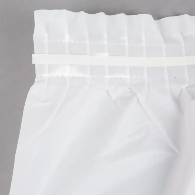 White Plastic Table Skirt 29"x14' W/ Adhesive Stirp - Image 2