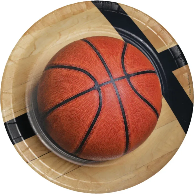 Basketball 9" Plates 8ct