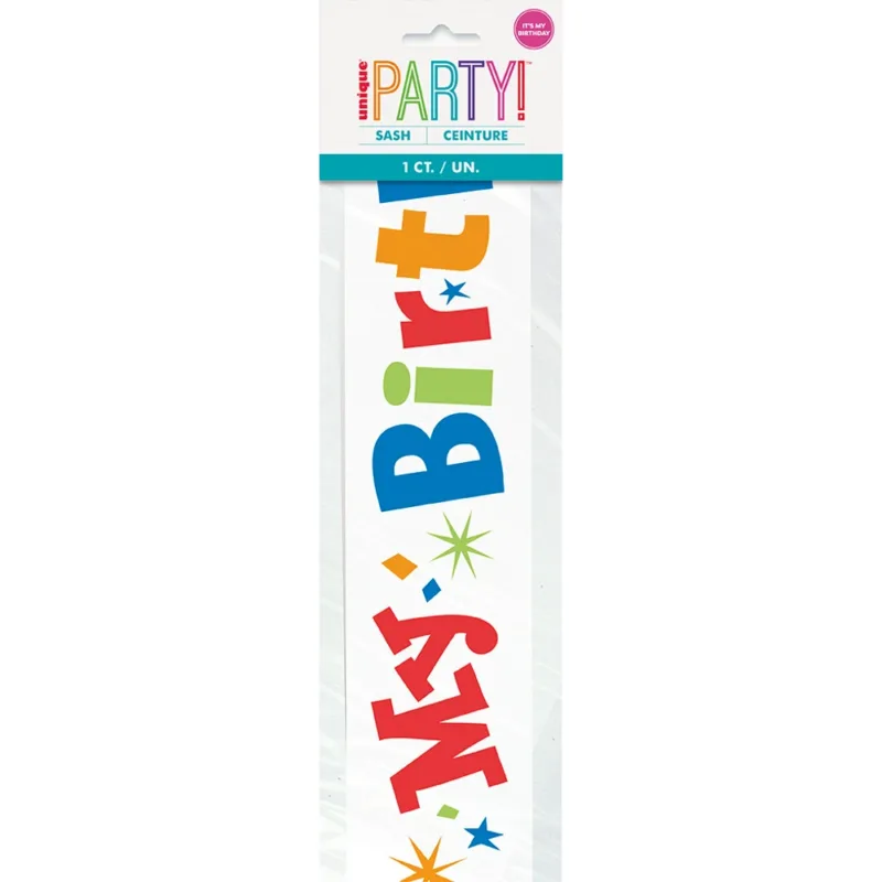 Kid's "It's My Birthday" White Sash
