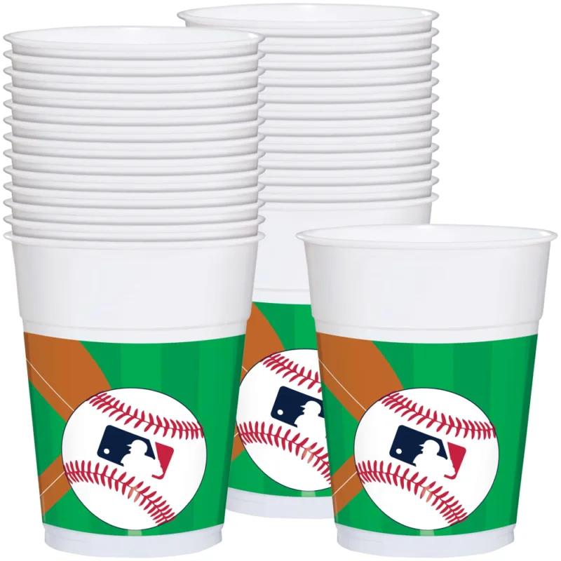 Baseball  Plastic 16oz Cups 25ct - Image 2