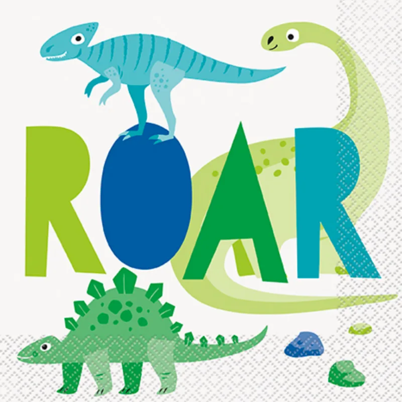 Blue/Green Dino Lunch Napkins 16ct