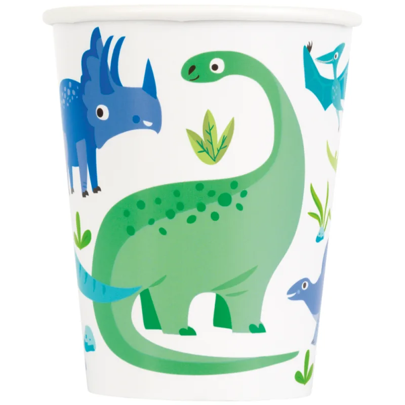 Blue/Green Dino Paper Cups 8ct