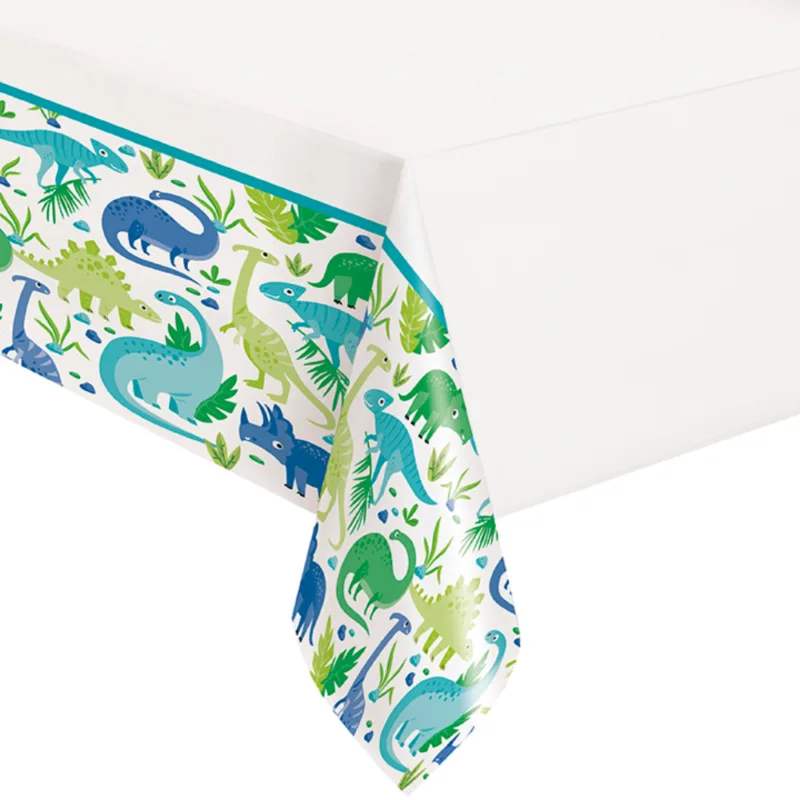 Blue/Green Dino Table Cover 54 x 84"